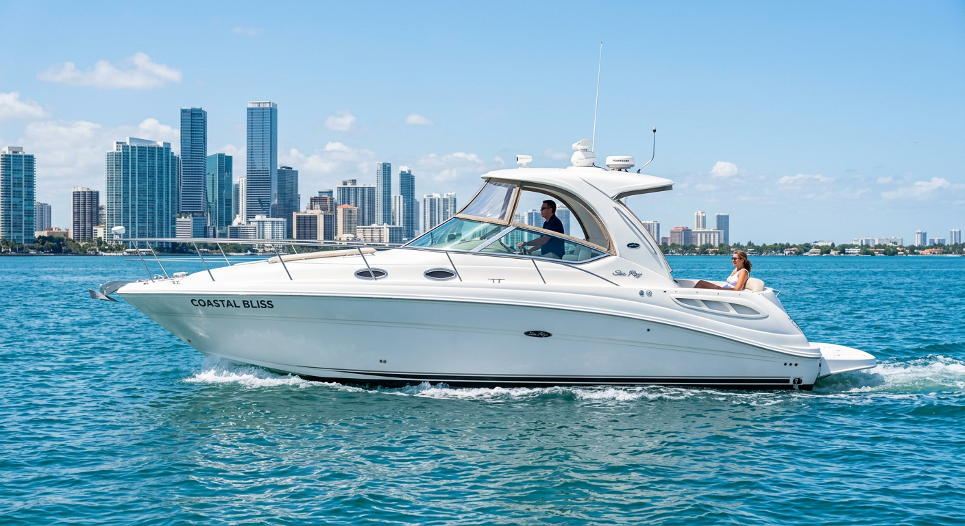 35ft Sea Ray yacht on the water in Miami