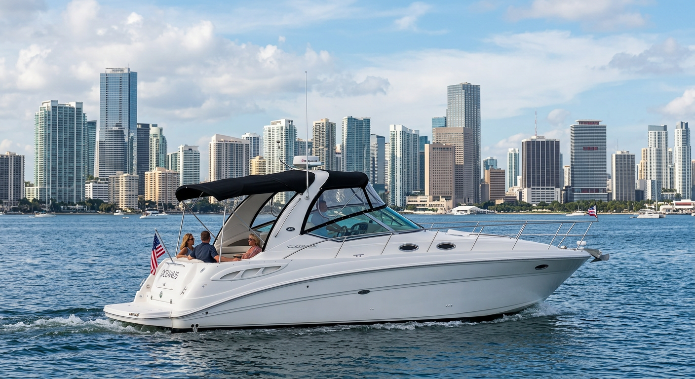 37ft Sea Ray yacht on the water in Miami