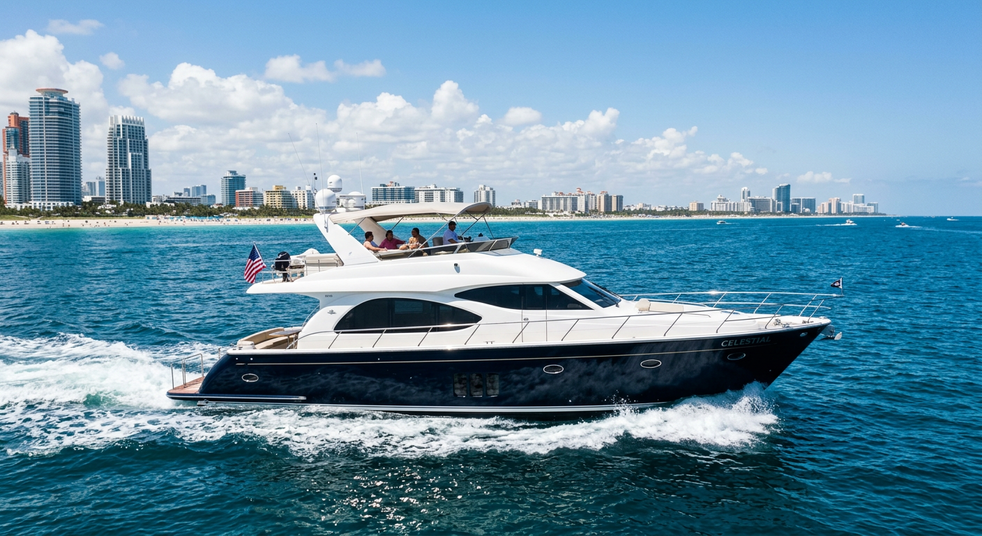 50ft Sea Ray yacht on the water in Miami