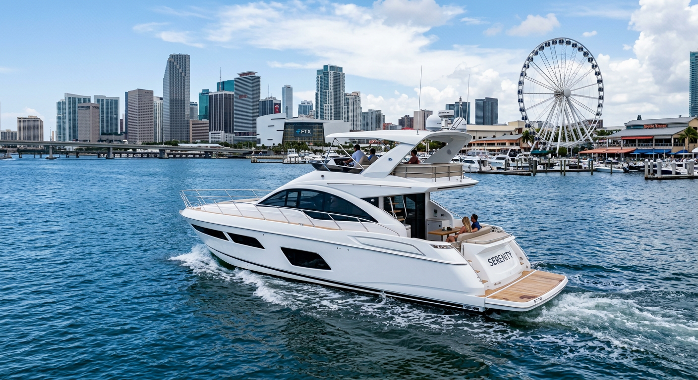 54ft Sea Ray yacht on the water in Miami